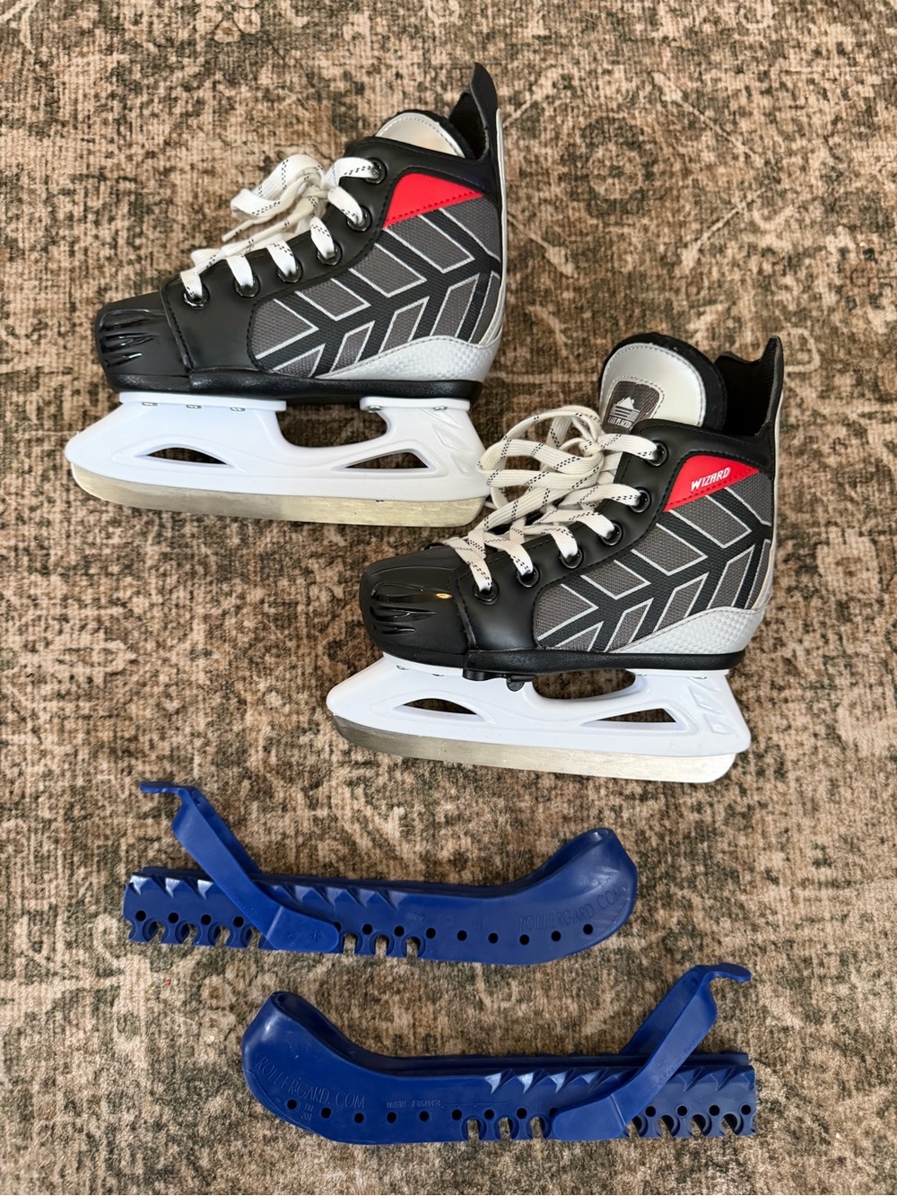 Youth Black and Gray lake placid wizard 400 adjustable ice Skates - Kids